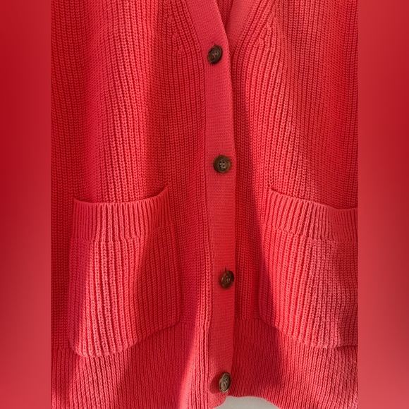 NWOT - J. Crew Vibrant Coral Cardigan - Picture 3 of 9